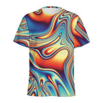 Psychedelic Wave Print Men's Sports T-Shirt