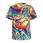 Psychedelic Wave Print Men's Sports T-Shirt
