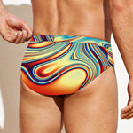Psychedelic Wave Print Men's Swim Briefs