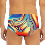 Psychedelic Wave Print Men's Triangle Swim Briefs