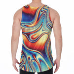 Psychedelic Wave Print Men's Velvet Tank Top