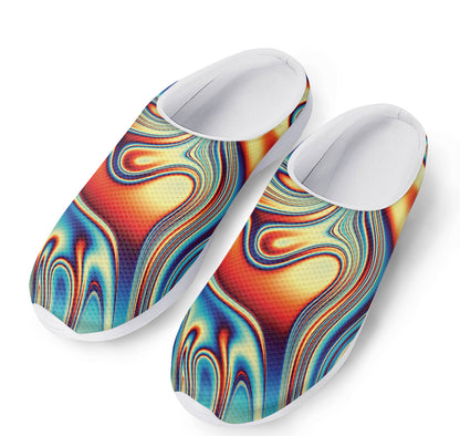 Psychedelic Wave Print Mesh Casual Shoes