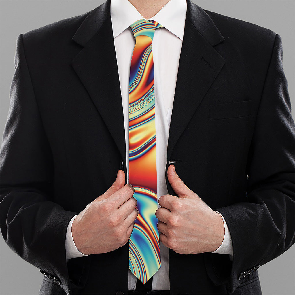 Psychedelic Wave Print Necktie
