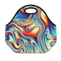 Psychedelic Wave Print Neoprene Lunch Bag