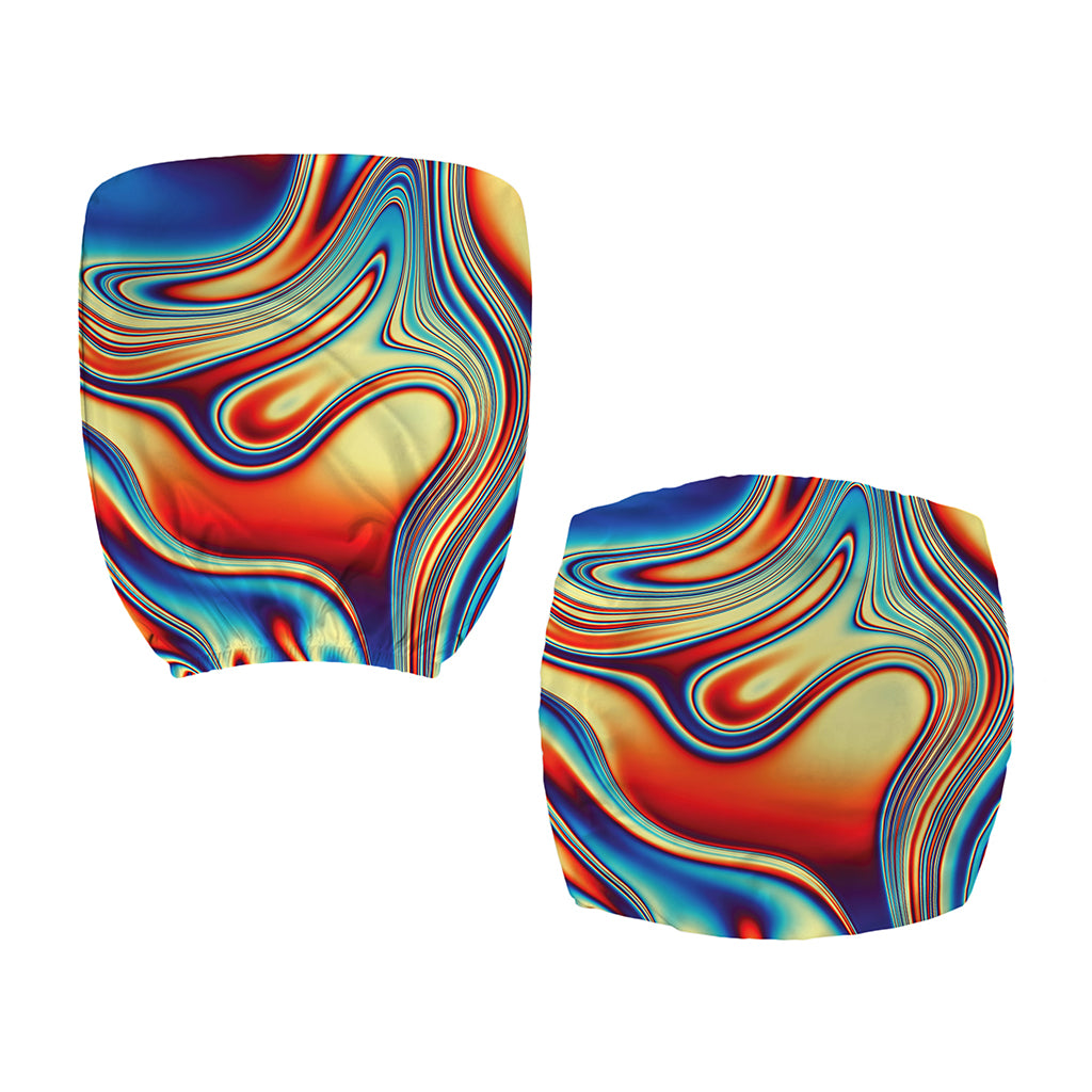 Psychedelic Wave Print Office Chair Cover