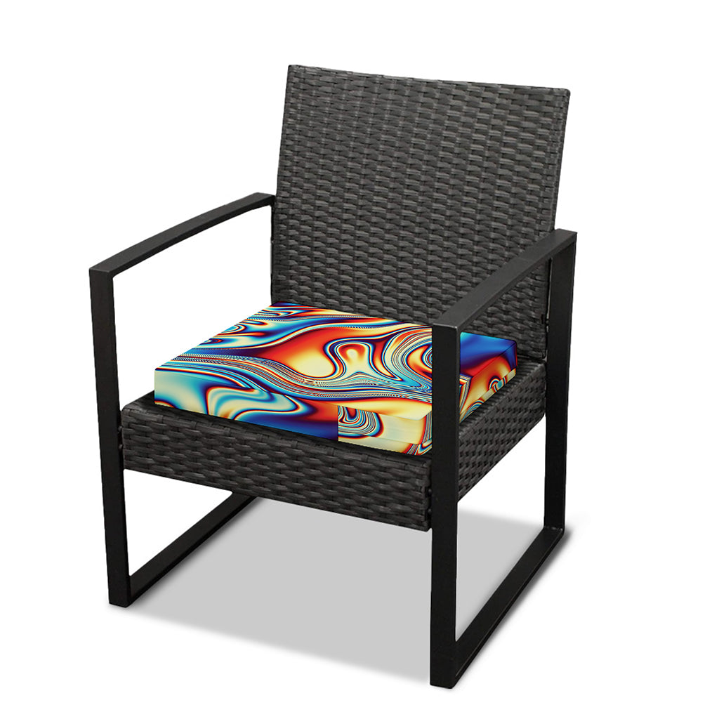 Psychedelic Wave Print Outdoor Seat Cushion Cover