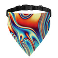 Psychedelic Wave Print Over The Collar Dog Bandana