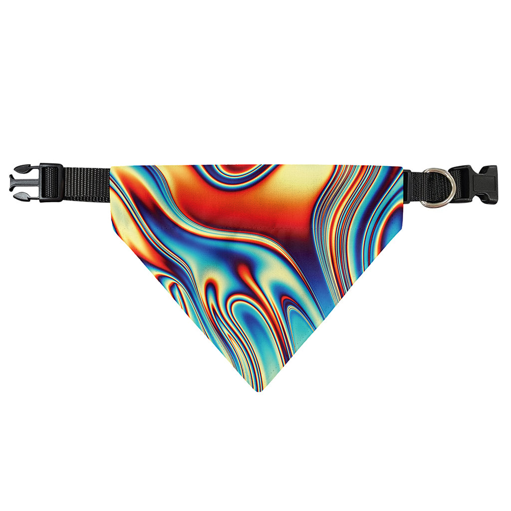 Psychedelic Wave Print Over The Collar Dog Bandana