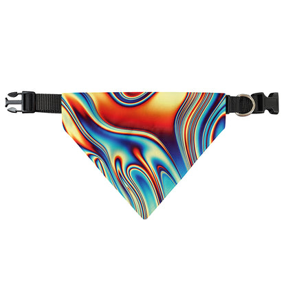 Psychedelic Wave Print Over The Collar Dog Bandana