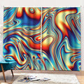 Psychedelic Wave Print Pencil Pleat Curtains