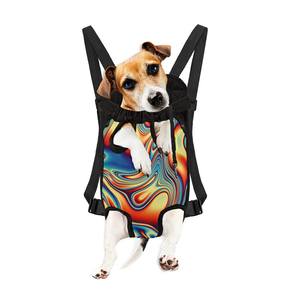Psychedelic Wave Print Pet Carrier Backpack