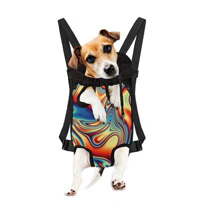 Psychedelic Wave Print Pet Carrier Backpack