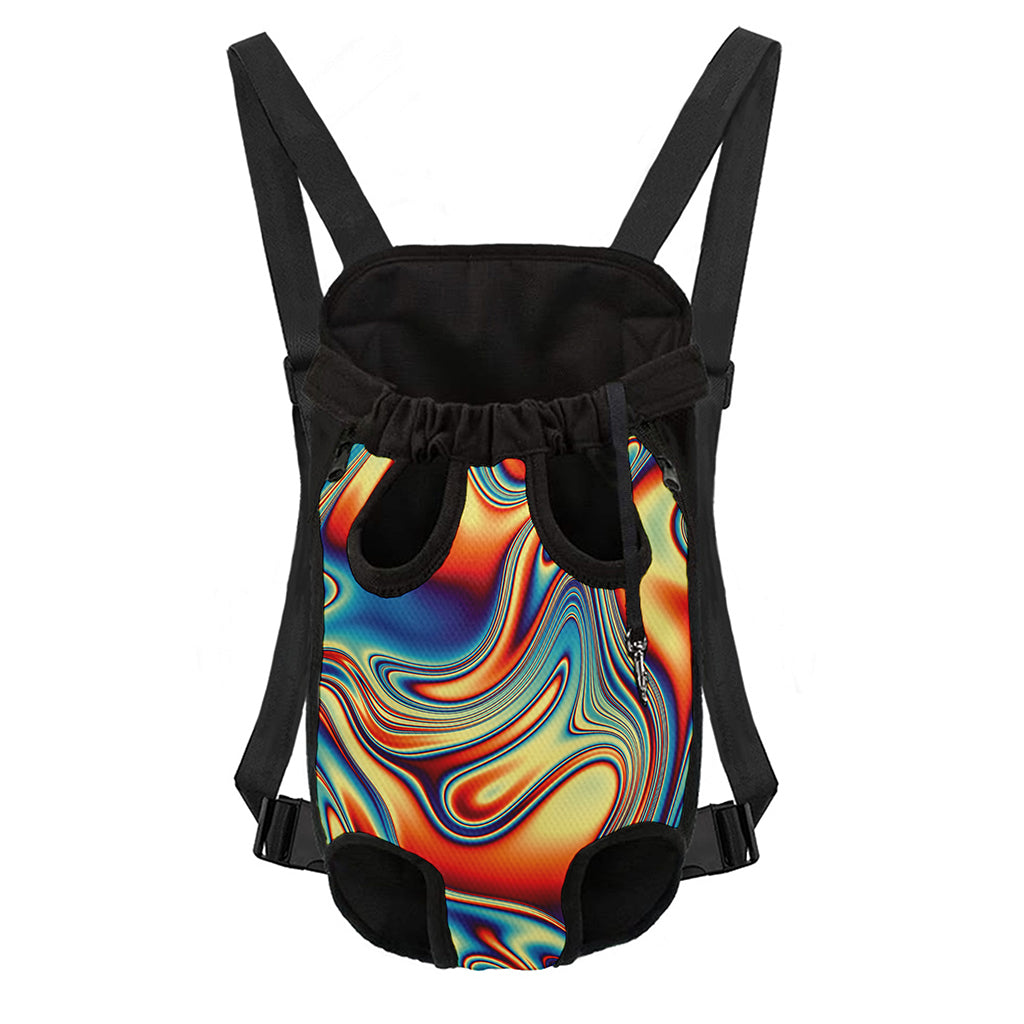 Psychedelic Wave Print Pet Carrier Backpack
