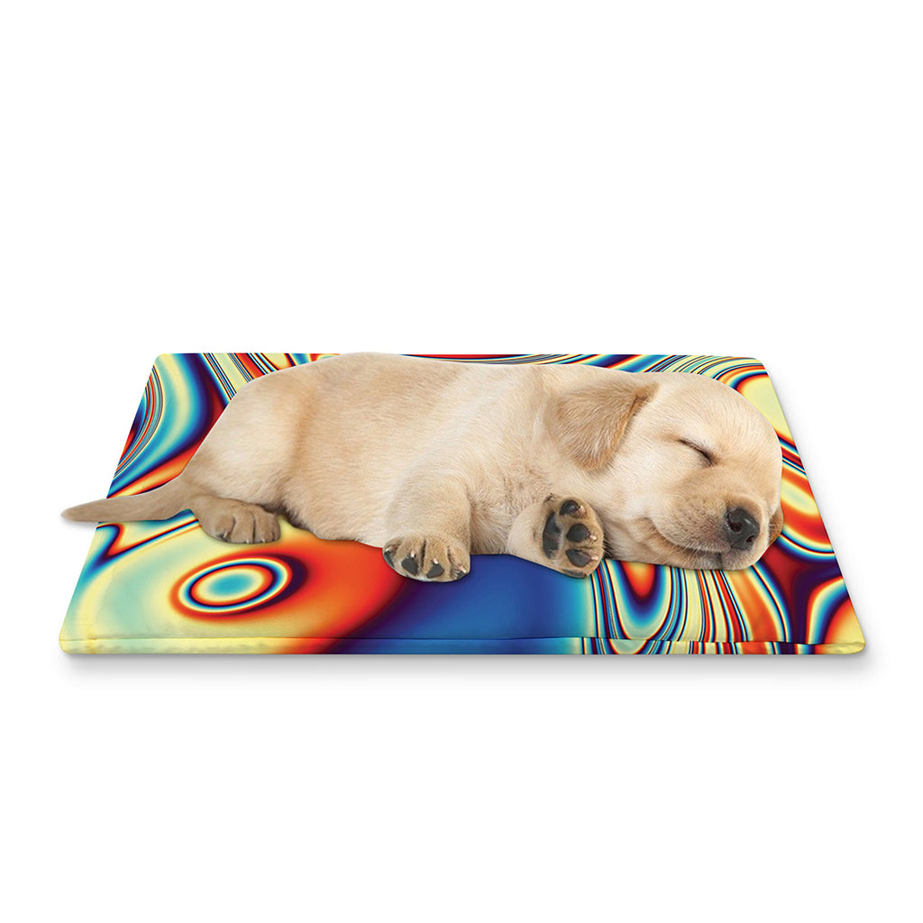 Psychedelic Wave Print Pet Cooling Mat Cover