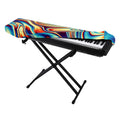 Psychedelic Wave Print Piano Keyboard Cover