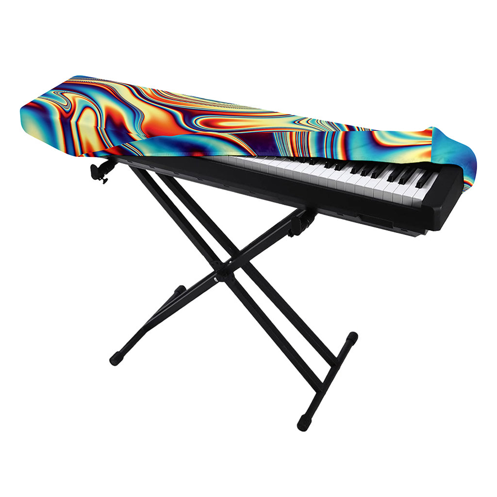 Psychedelic Wave Print Piano Keyboard Cover
