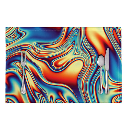 Psychedelic Wave Print Placemat