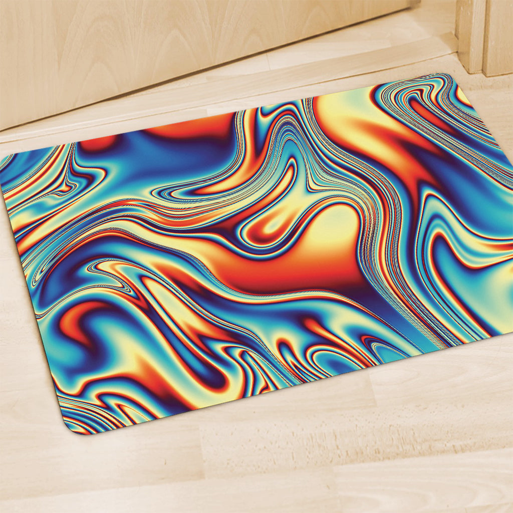 Psychedelic Wave Print Polyester Doormat