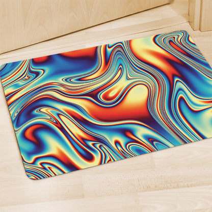 Psychedelic Wave Print Polyester Doormat