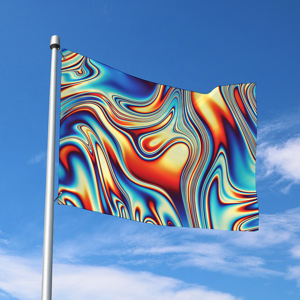 Psychedelic Wave Print Polyester Flag