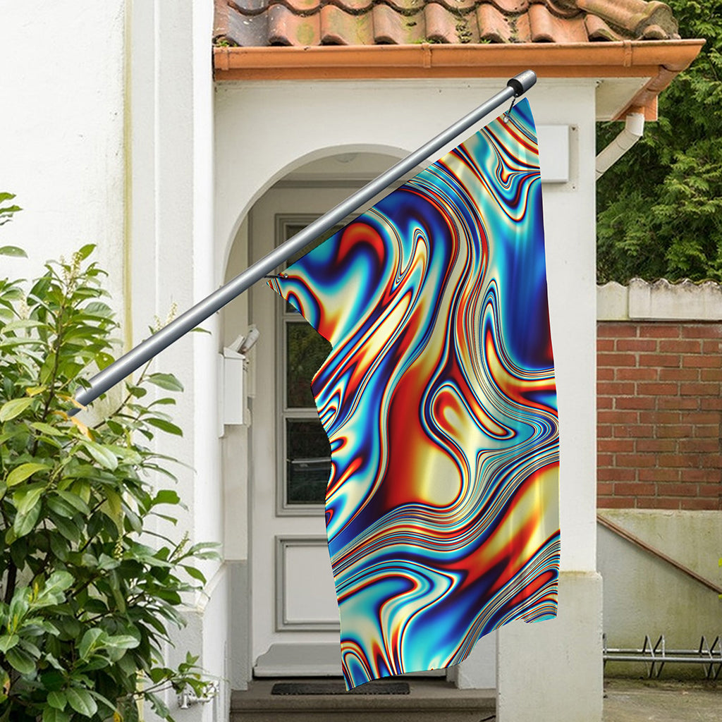 Psychedelic Wave Print Polyester Flag