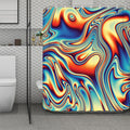 Psychedelic Wave Print Polyester Shower Curtain