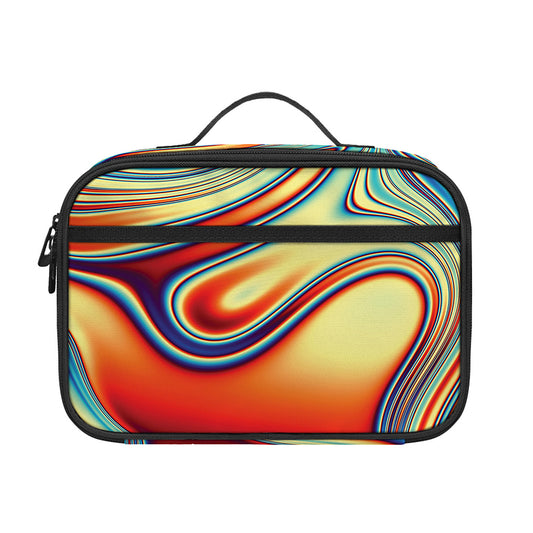 Psychedelic Wave Print Portable Lunch Bag