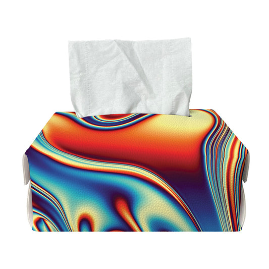 Psychedelic Wave Print Rectangle Tissue Box Cover