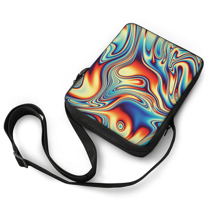 Psychedelic Wave Print Rectangular Crossbody Bag