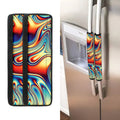 Psychedelic Wave Print Refrigerator Handle Covers