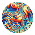 Psychedelic Wave Print Round Blanket
