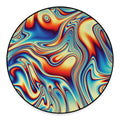 Psychedelic Wave Print Round Floor Mat