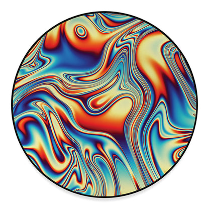 Psychedelic Wave Print Round Floor Mat