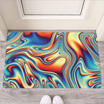 Psychedelic Wave Print Rubber Doormat