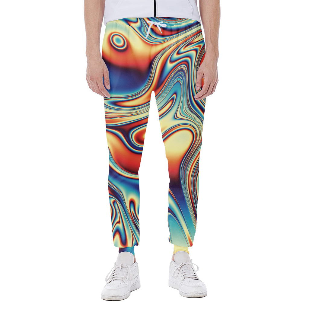 Psychedelic Wave Print Scuba Joggers
