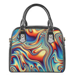 Psychedelic Wave Print Shoulder Handbag