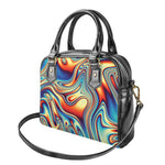 Psychedelic Wave Print Shoulder Handbag