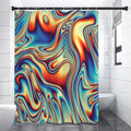 Psychedelic Wave Print Shower Curtain
