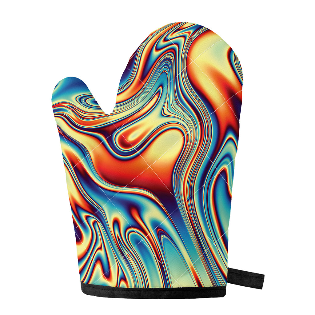 Psychedelic Wave Print Single Oven Mitt