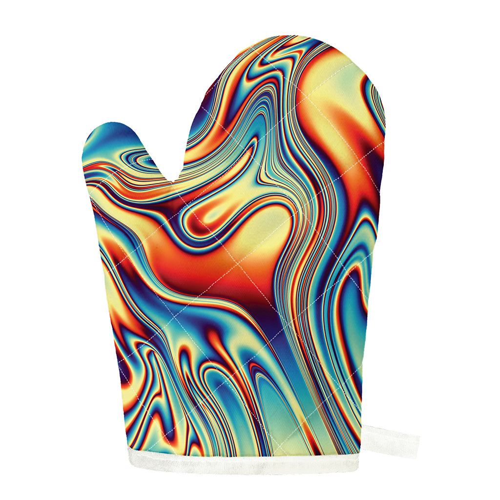 Psychedelic Wave Print Single Oven Mitt