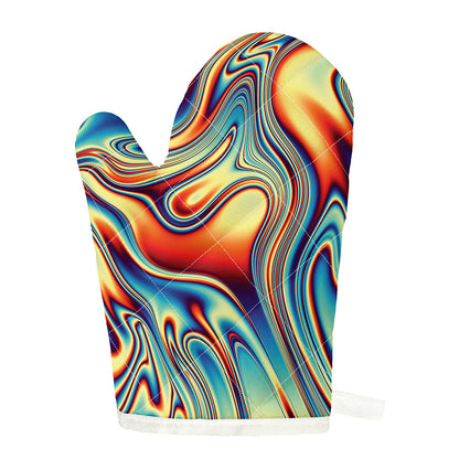 Psychedelic Wave Print Single Oven Mitt