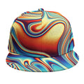 Psychedelic Wave Print Snapback Cap