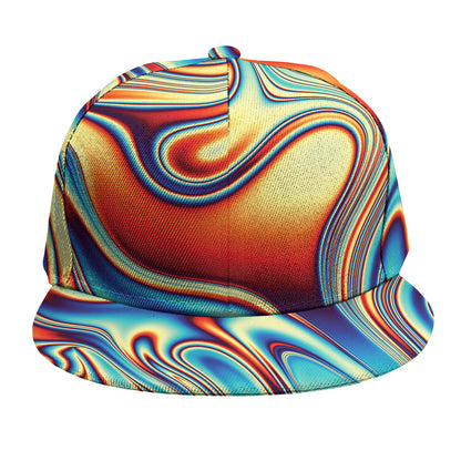Psychedelic Wave Print Snapback Cap