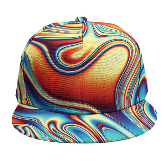 Psychedelic Wave Print Snapback Cap