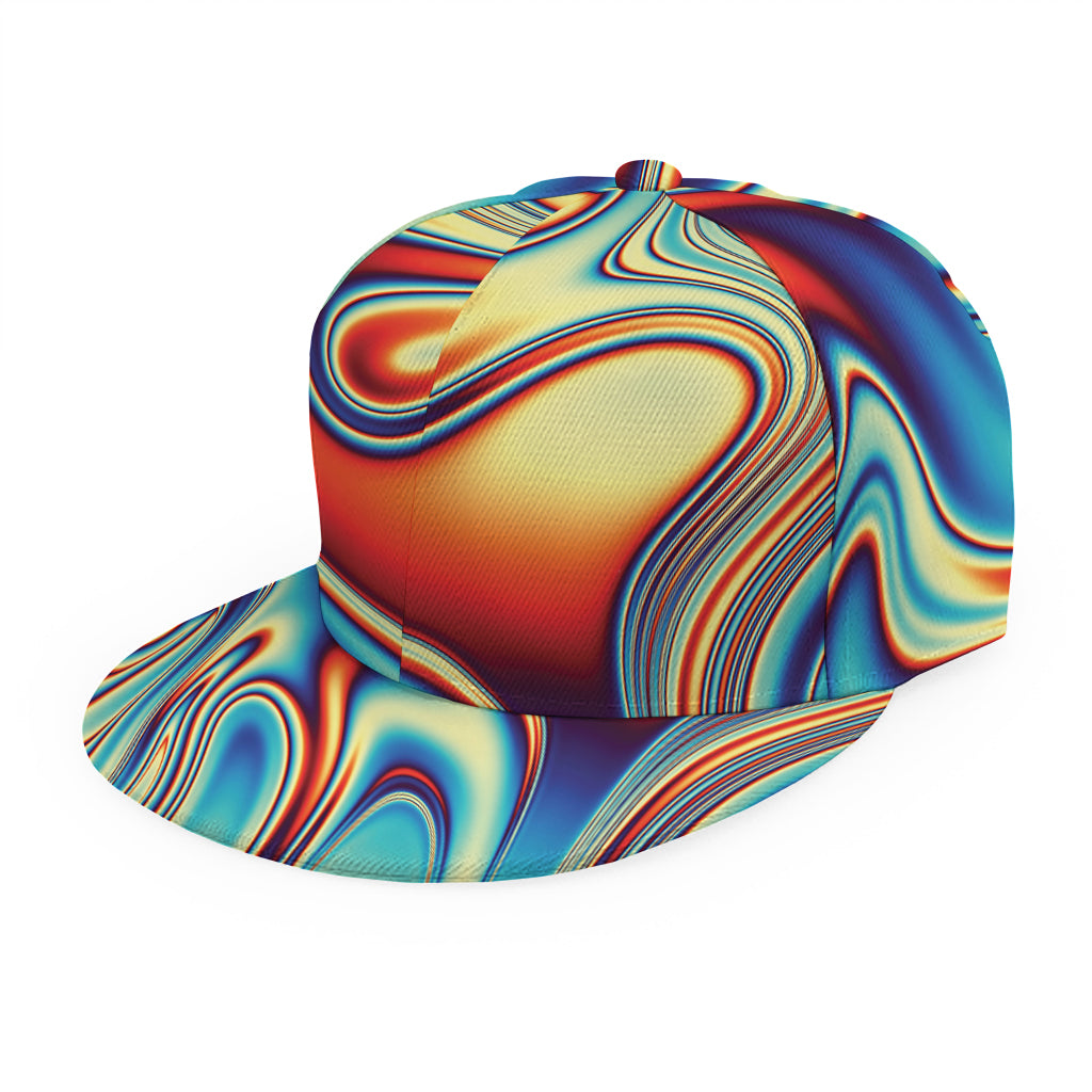 Psychedelic Wave Print Snapback Cap
