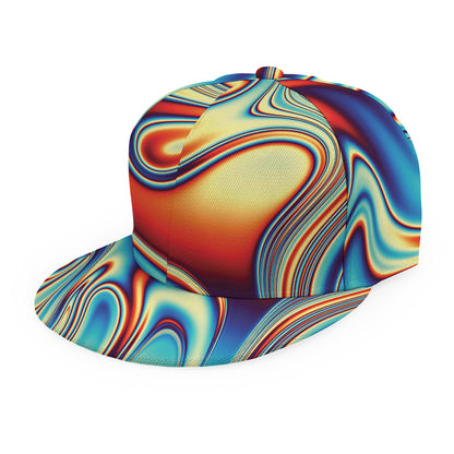 Psychedelic Wave Print Snapback Cap