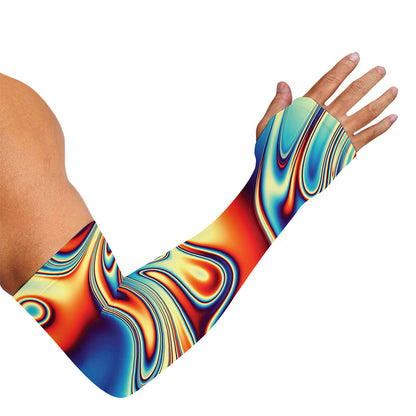 Psychedelic Wave Print Sun Protection Arm Sleeves