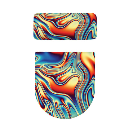 Psychedelic Wave Print Toilet Lid And Tank Cover Set