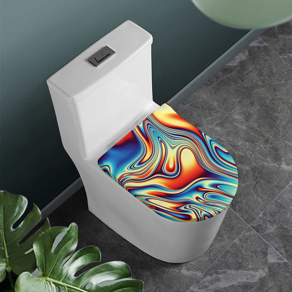 Psychedelic Wave Print Toilet Lid Cover