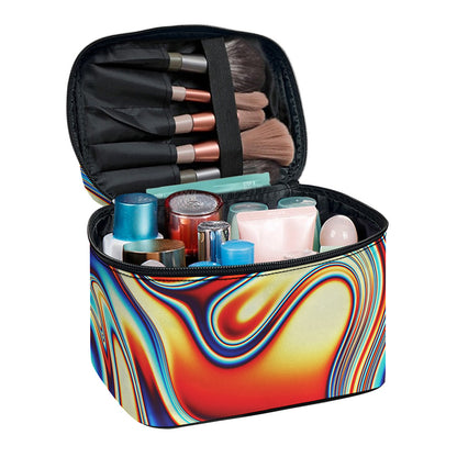 Psychedelic Wave Print Travel Makeup Bag